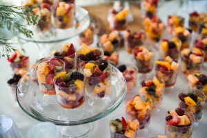 Fruit salad in little cups