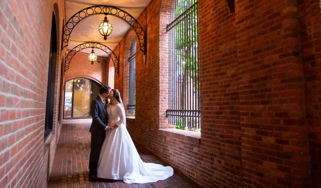 bride and groom upscale wedding