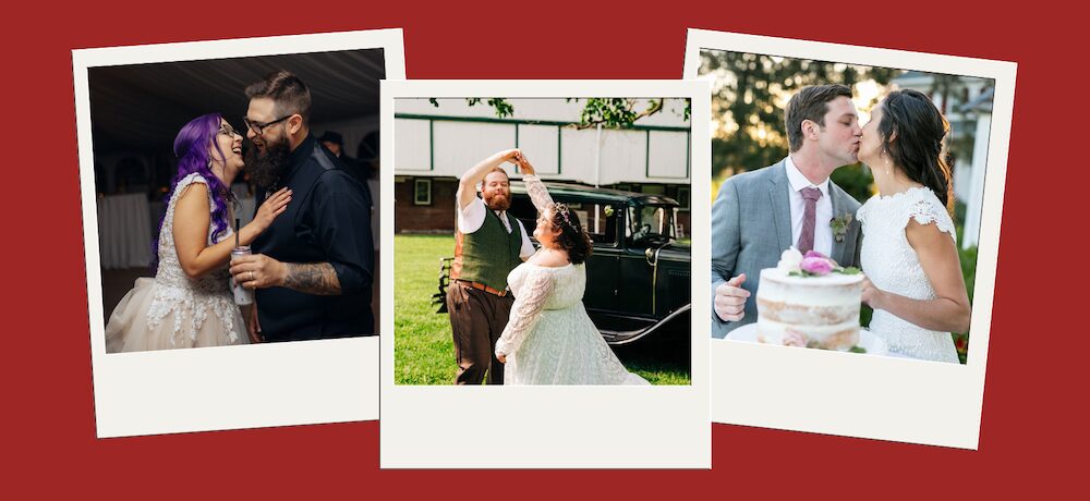 happy couples on wedding day