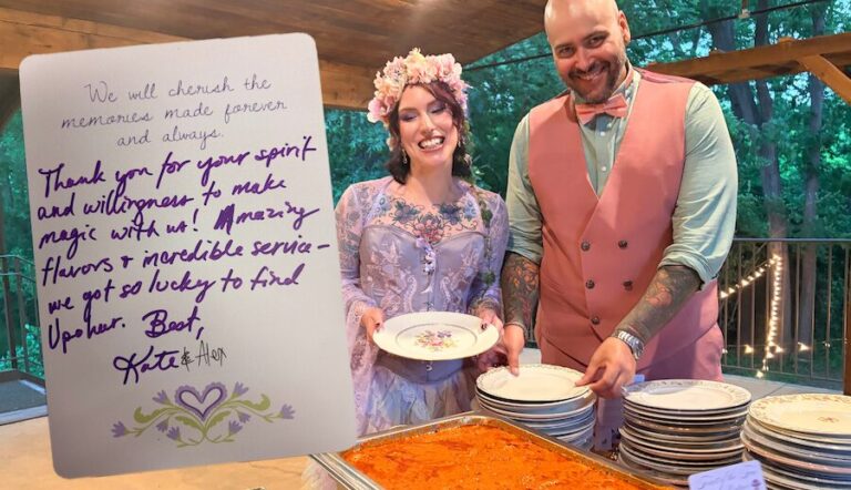Kate & Alex with Thank-you note